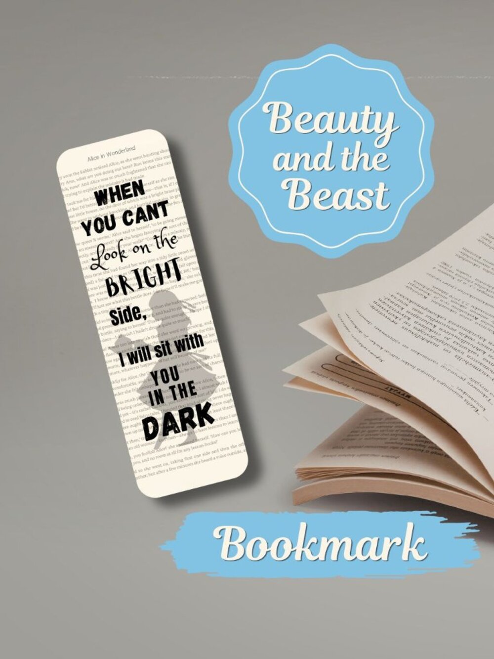 Alice in Wonderland Book Page Bookmark, Book Accessories